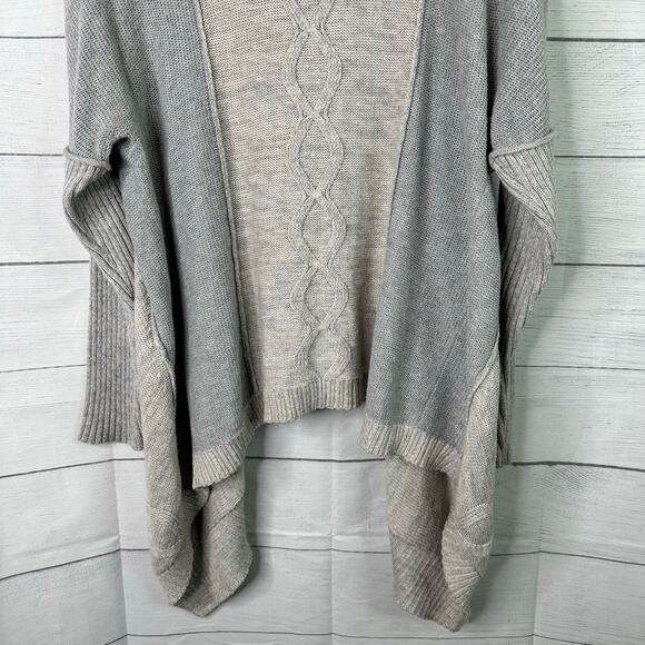 Indigenous Womens size Small Knit Organic Cotton Open Cardigan Gray Cable Knit - Picture 6 of 8